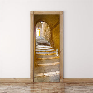 2PCS/Set Fashion Geometric Door Sticker Wallpaper On The Door Home Decoration Self Stick Wallpaper Waterproof Renovation Poster