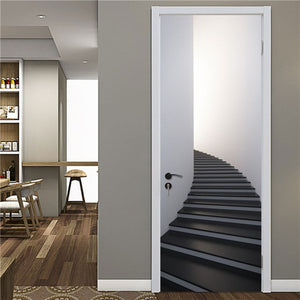 2PCS/Set Fashion Geometric Door Sticker Wallpaper On The Door Home Decoration Self Stick Wallpaper Waterproof Renovation Poster