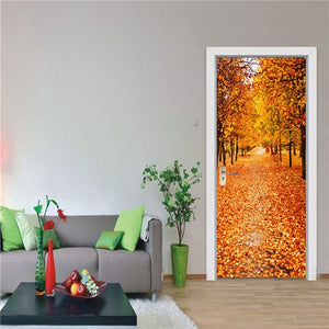 2PCS/Set Fashion Geometric Door Sticker Wallpaper On The Door Home Decoration Self Stick Wallpaper Waterproof Renovation Poster