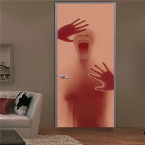2PCS/Set Fashion Geometric Door Sticker Wallpaper On The Door Home Decoration Self Stick Wallpaper Waterproof Renovation Poster