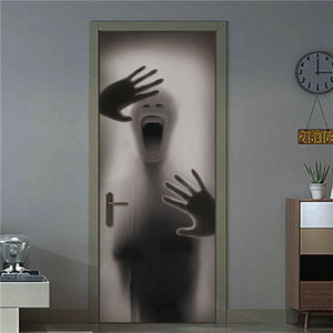 2PCS/Set Fashion Geometric Door Sticker Wallpaper On The Door Home Decoration Self Stick Wallpaper Waterproof Renovation Poster